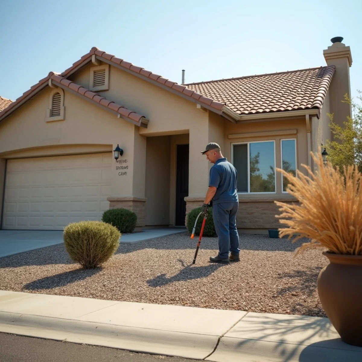 Typical 1990s tract home exterior in Menifee, California