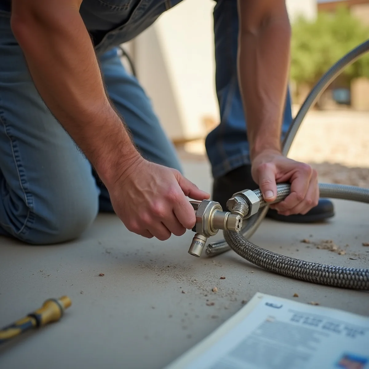 Replacing a washing machine supply hose with braided stainless steel