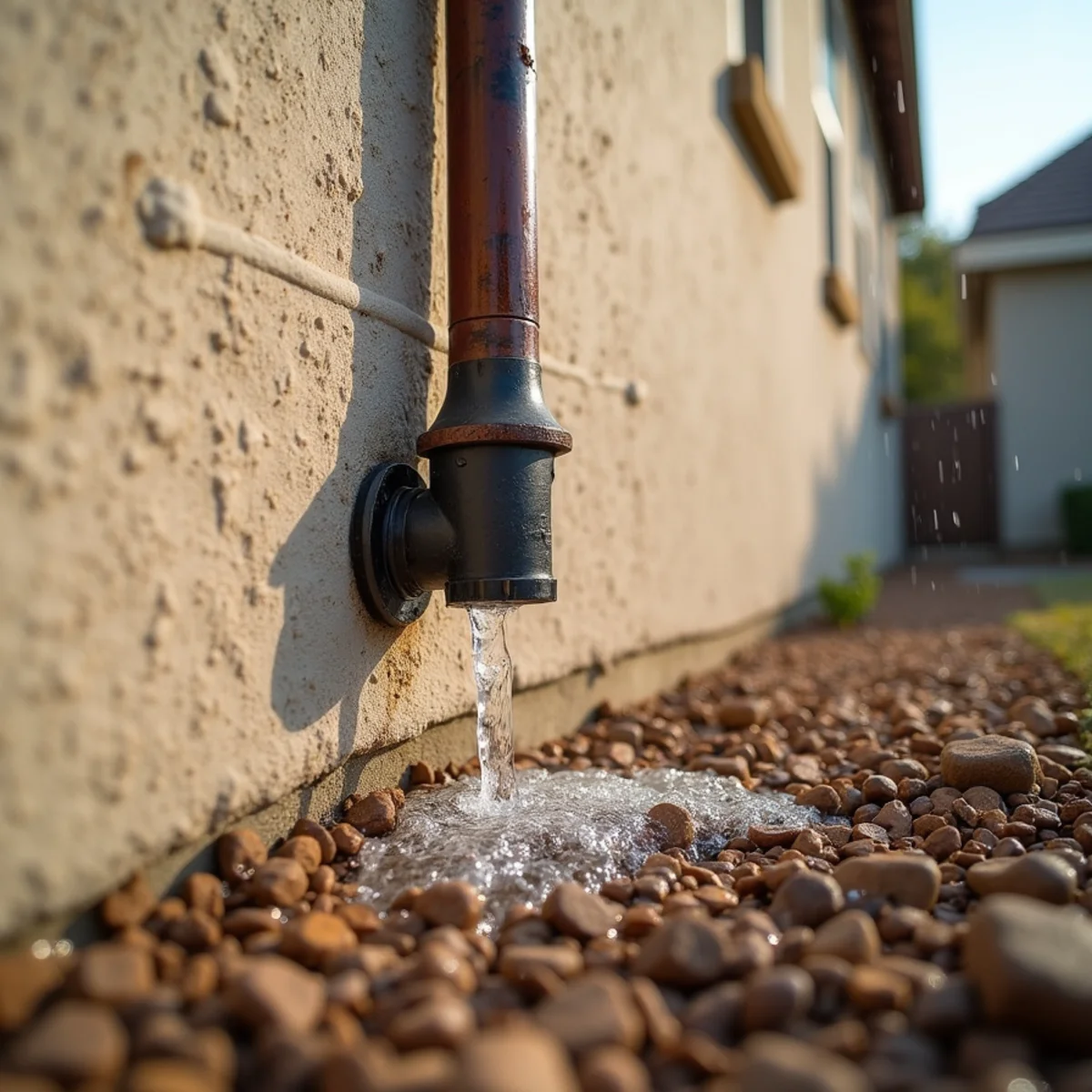 Wind-driven rain entering at a failed hose bib wall penetration