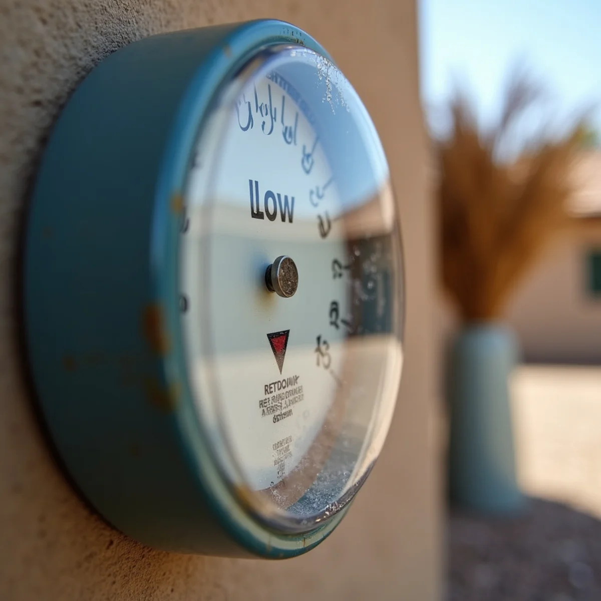 Close up of a water meter low flow indicator dial in Menifee, CA