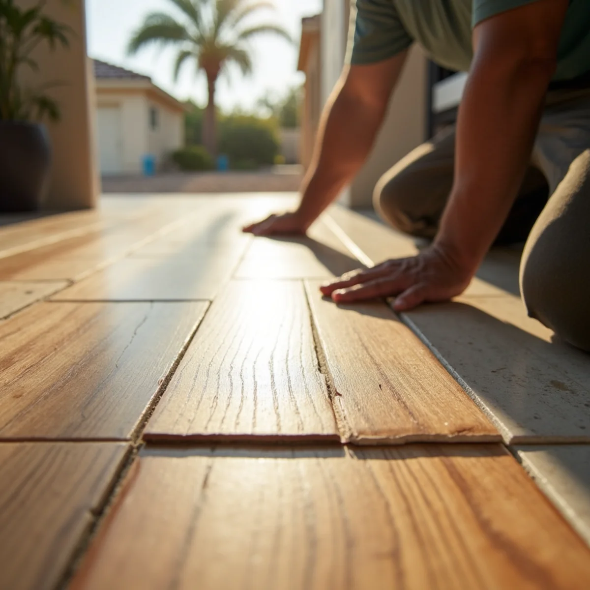 Close up of premium engineered hardwood flooring in a Menifee home