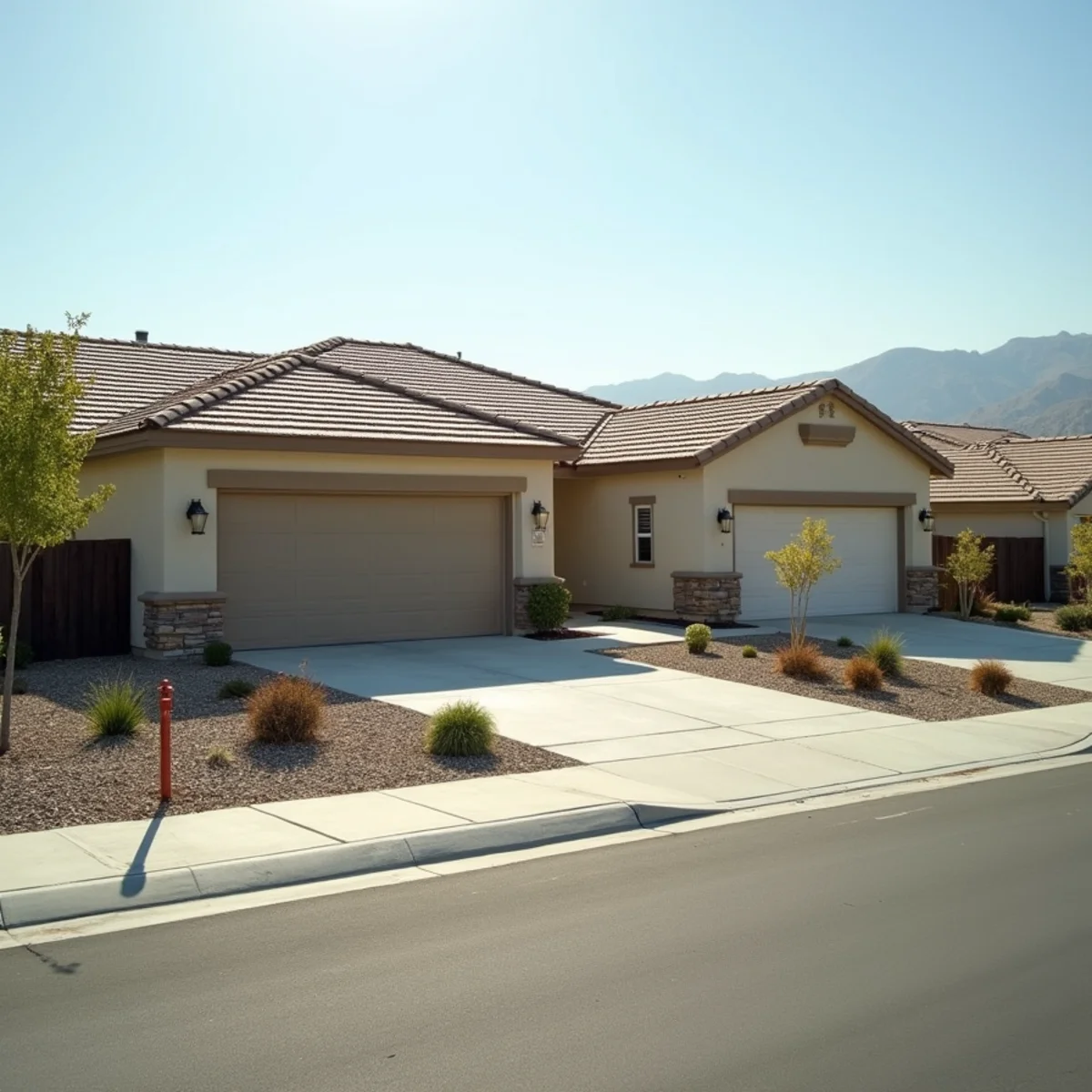 Typical residential streets and homes in Antelope Road
