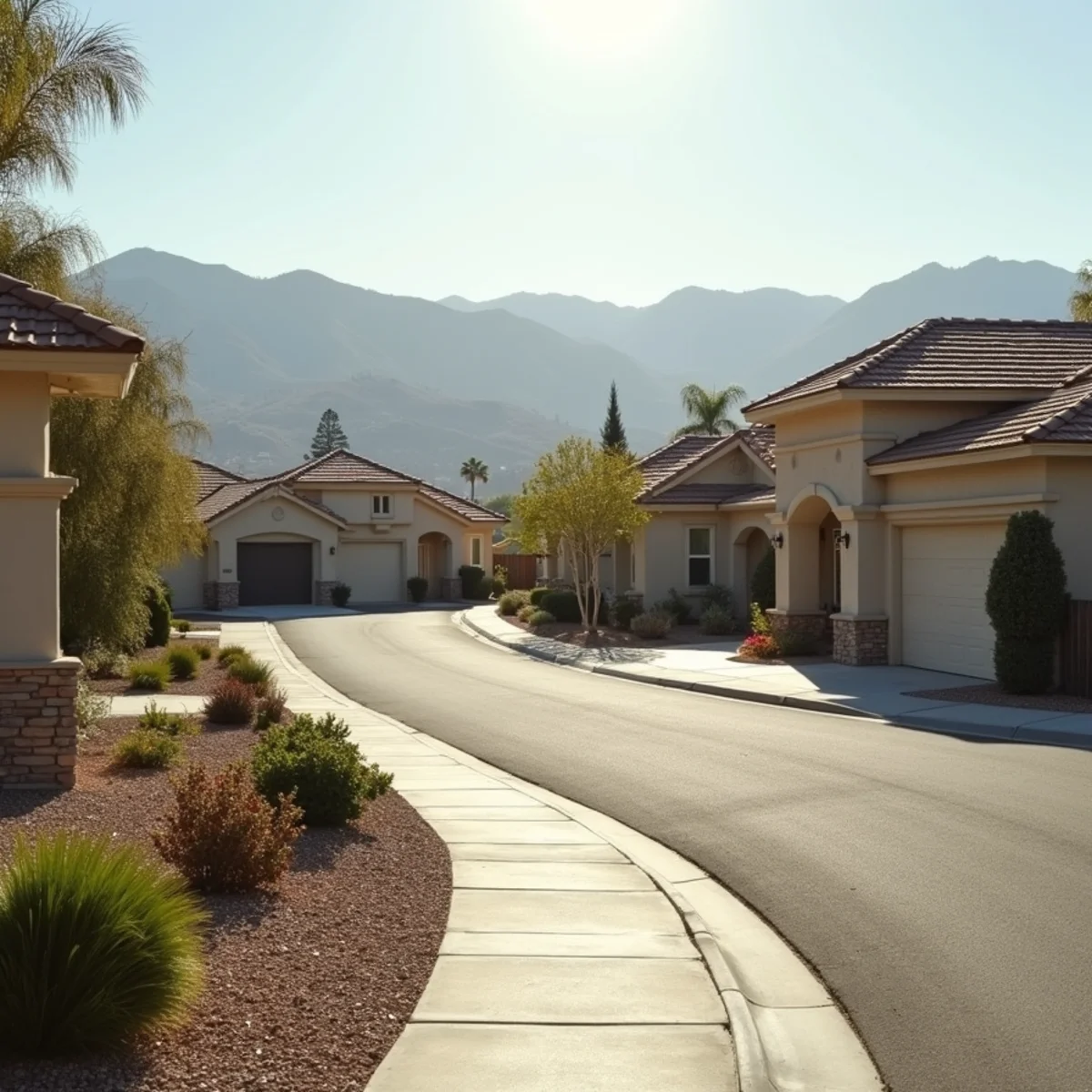 Typical residential streets and homes in Bear Creek