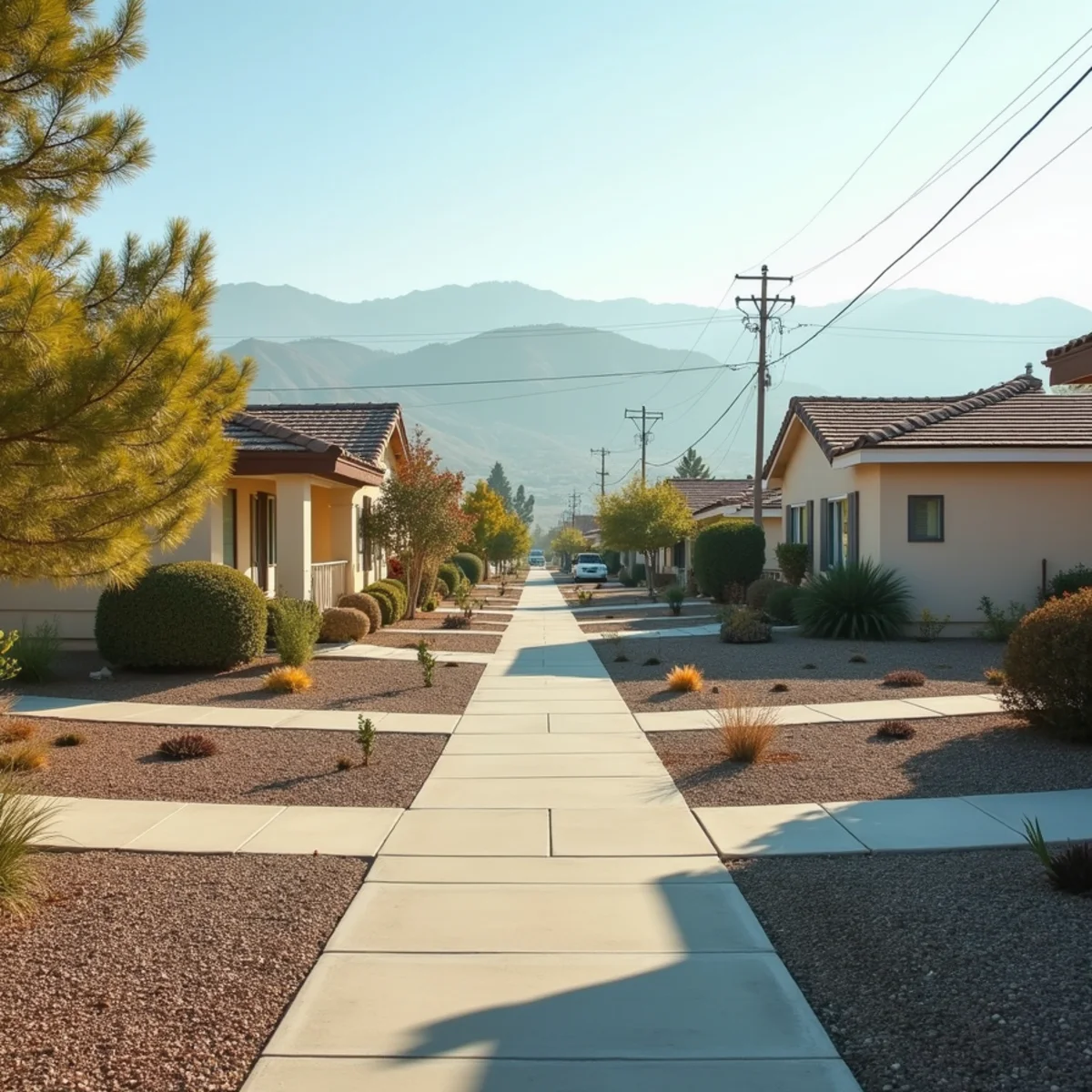 Typical residential streets and homes in Bradley Road