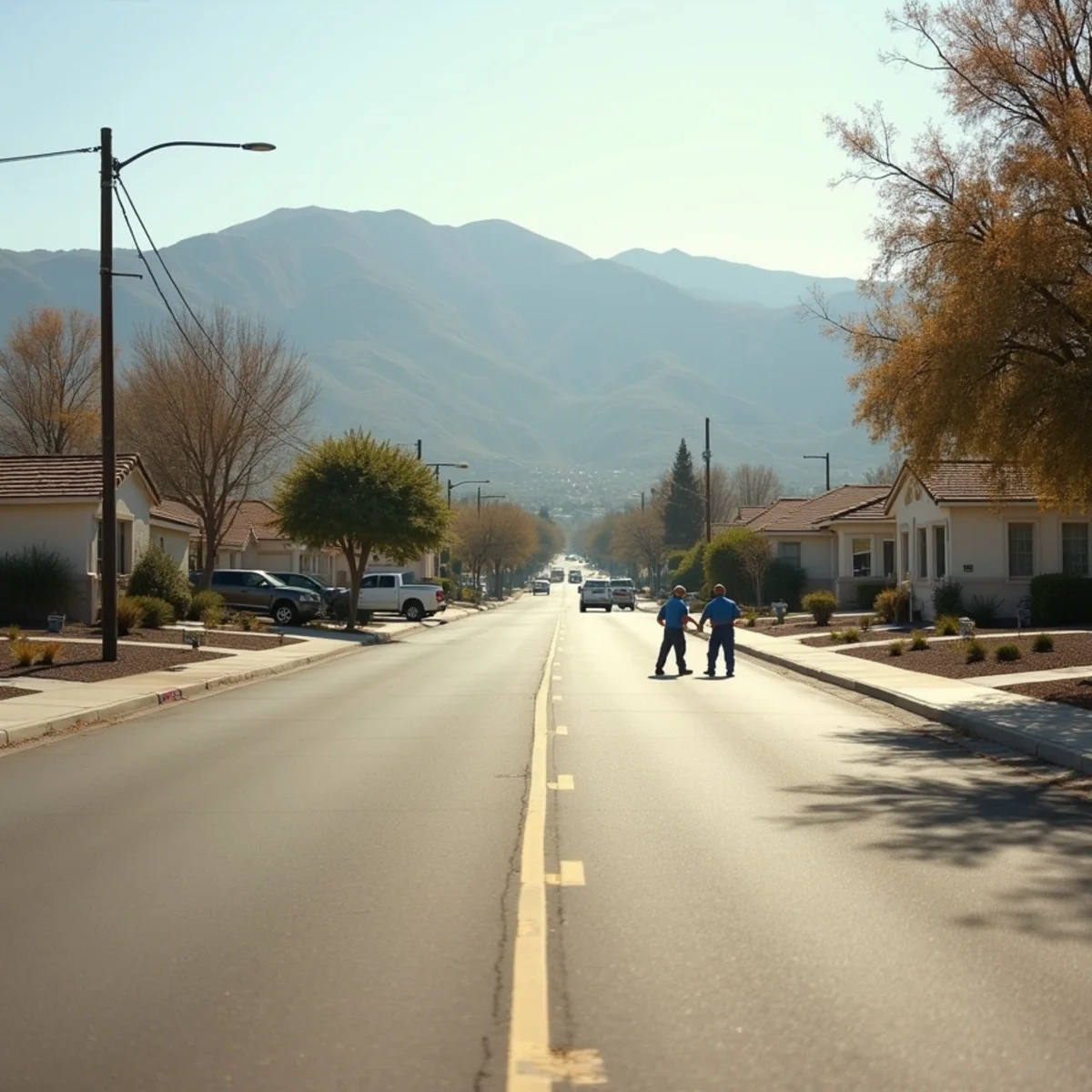 Residential neighborhood streets off Bradley Road in Menifee, CA