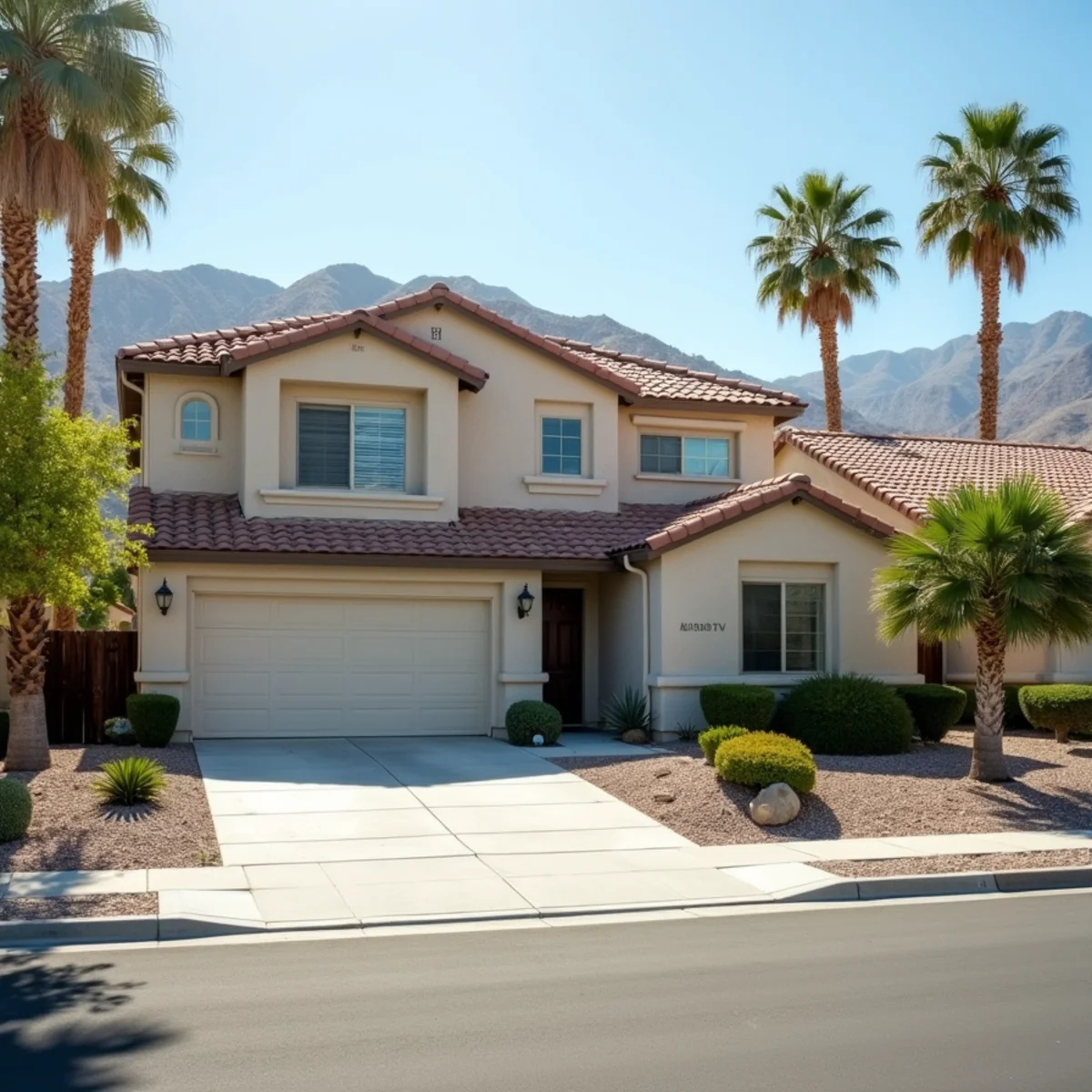 Typical residential streets and homes in Coachella, CA