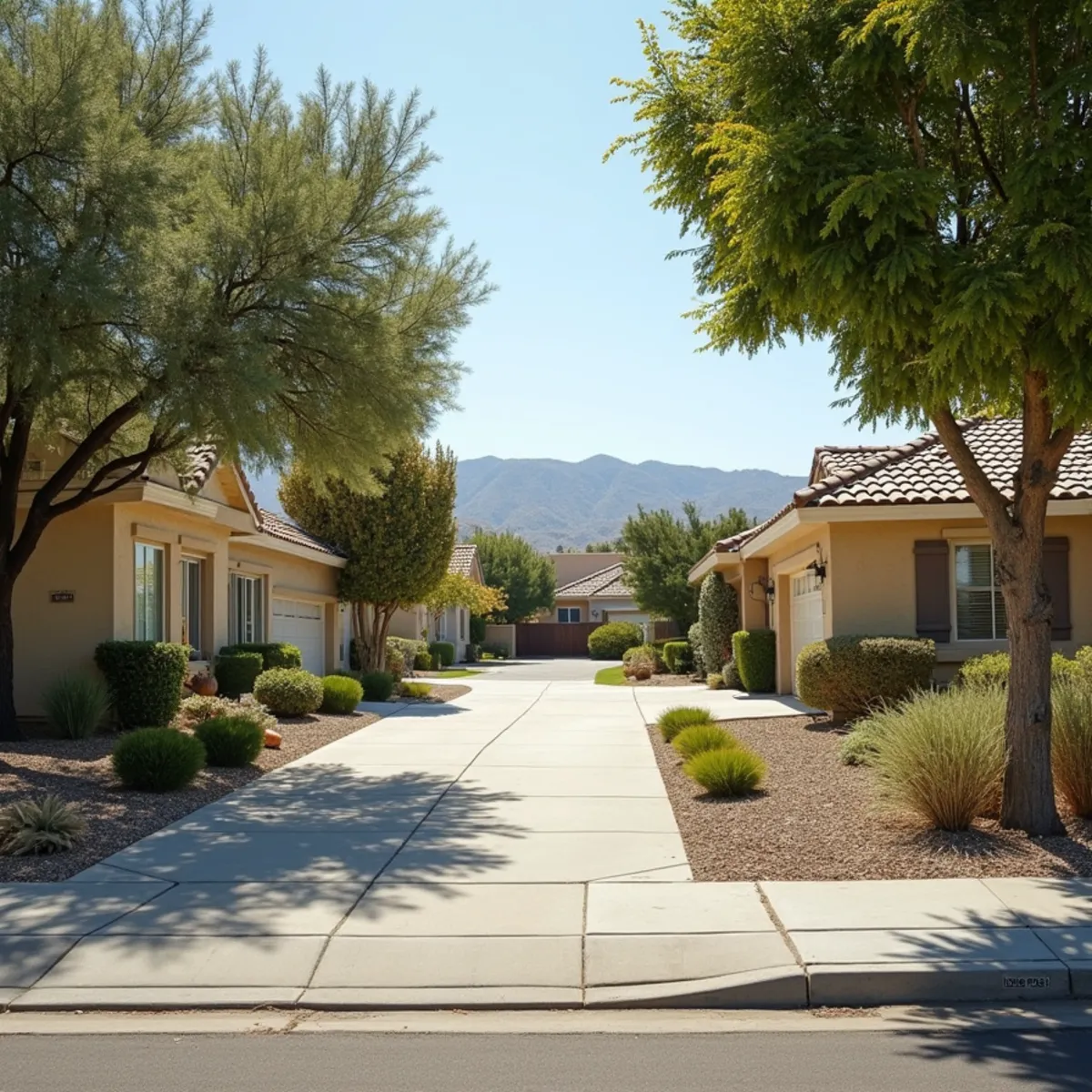 Typical residential streets and homes in Homeland