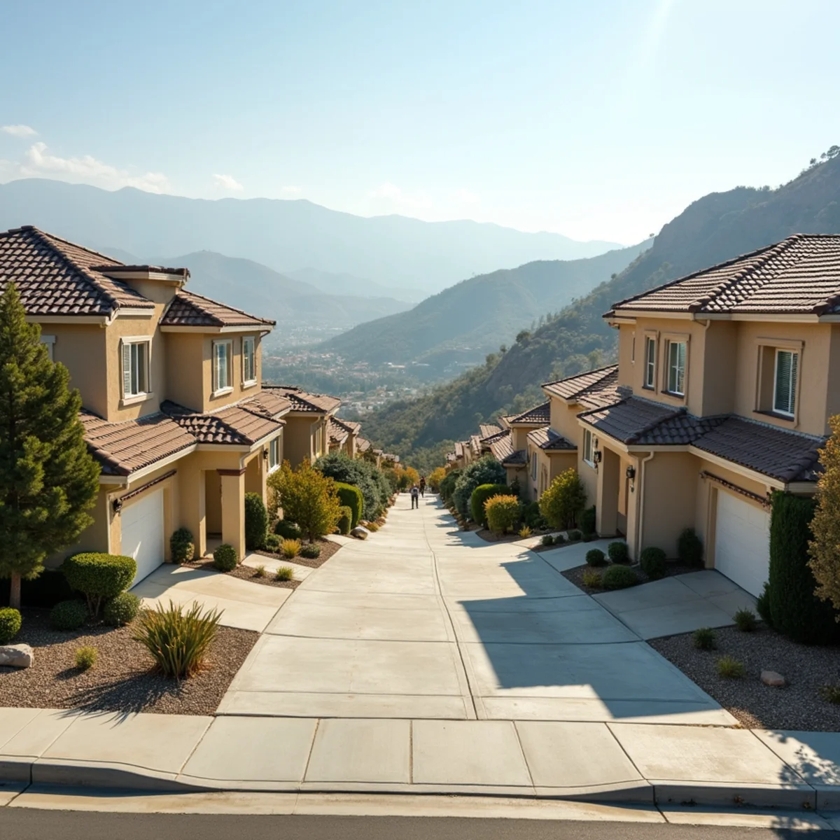 Typical residential streets and homes in Lake Elsinore, CA
