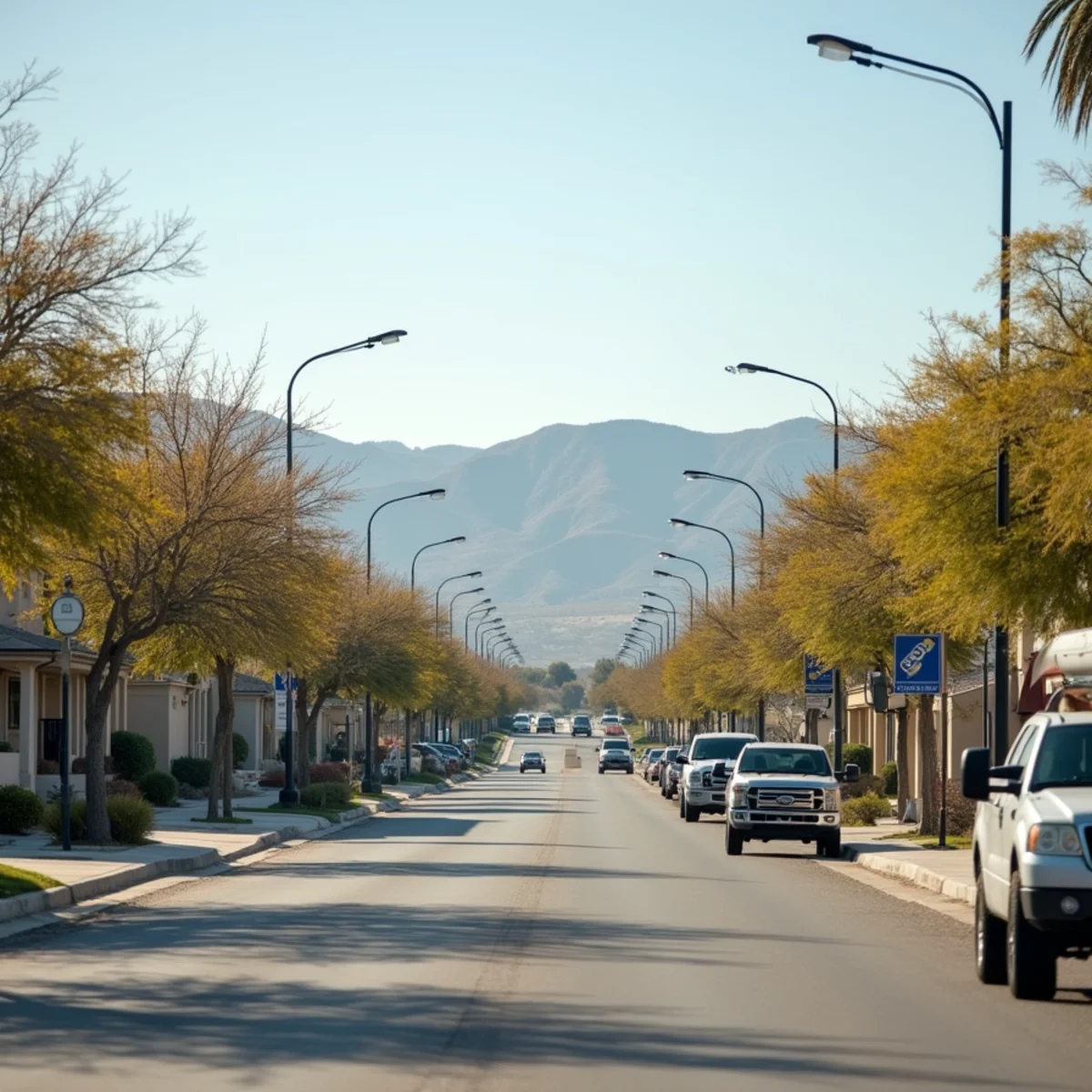 Typical residential streets and homes in Menifee Countryside Marketplace