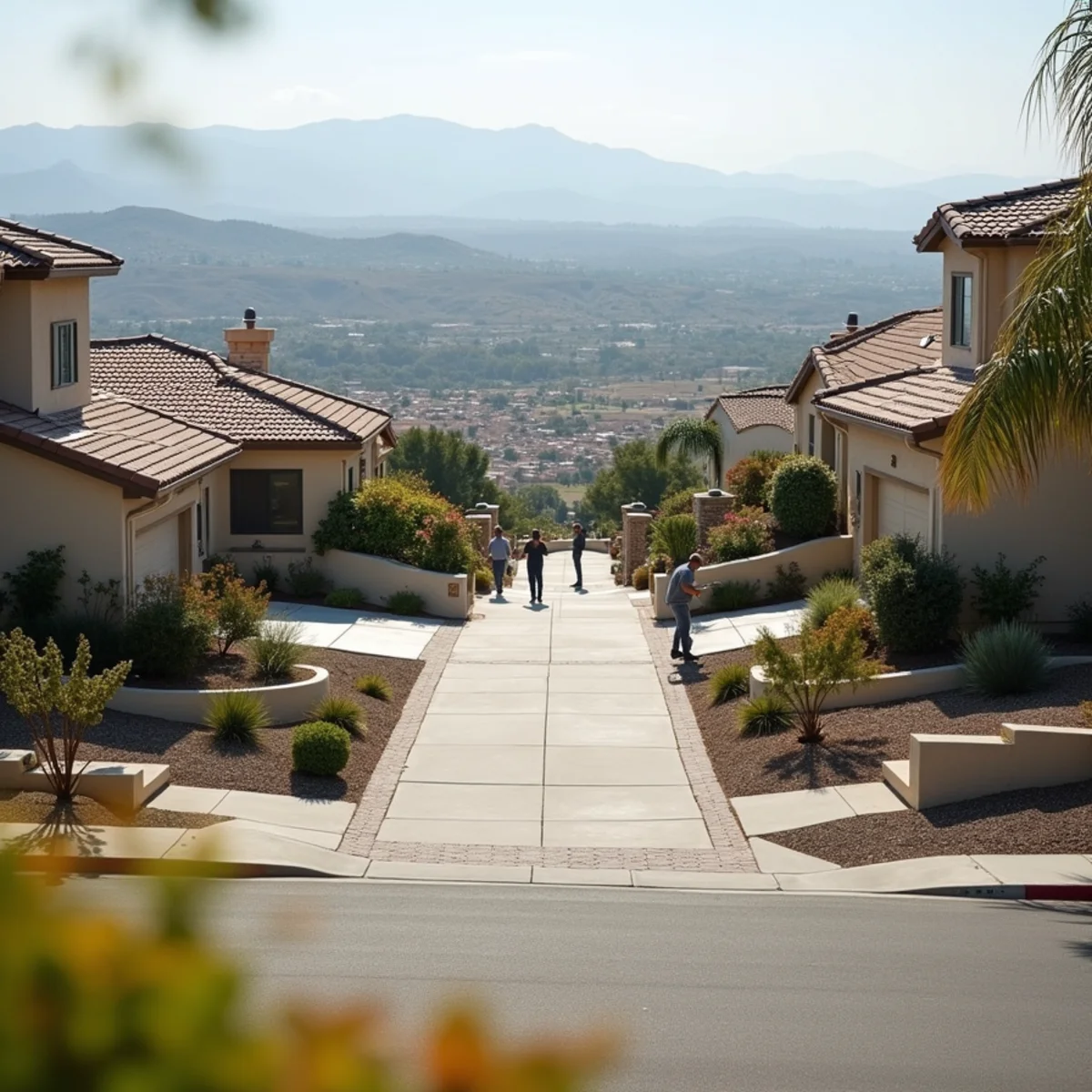 Typical residential streets and homes in Murrieta, CA