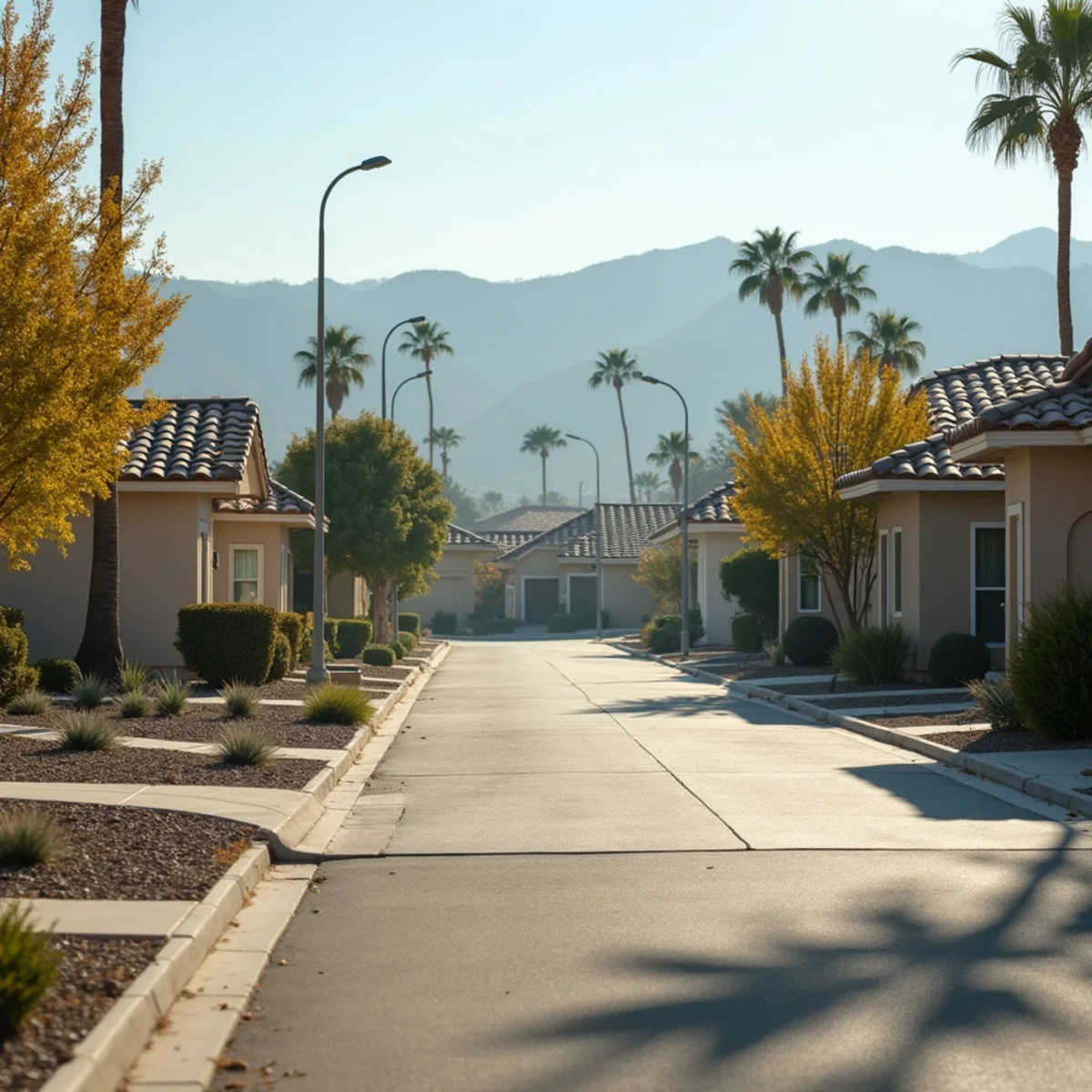 Typical residential streets and homes in Paloma Valley
