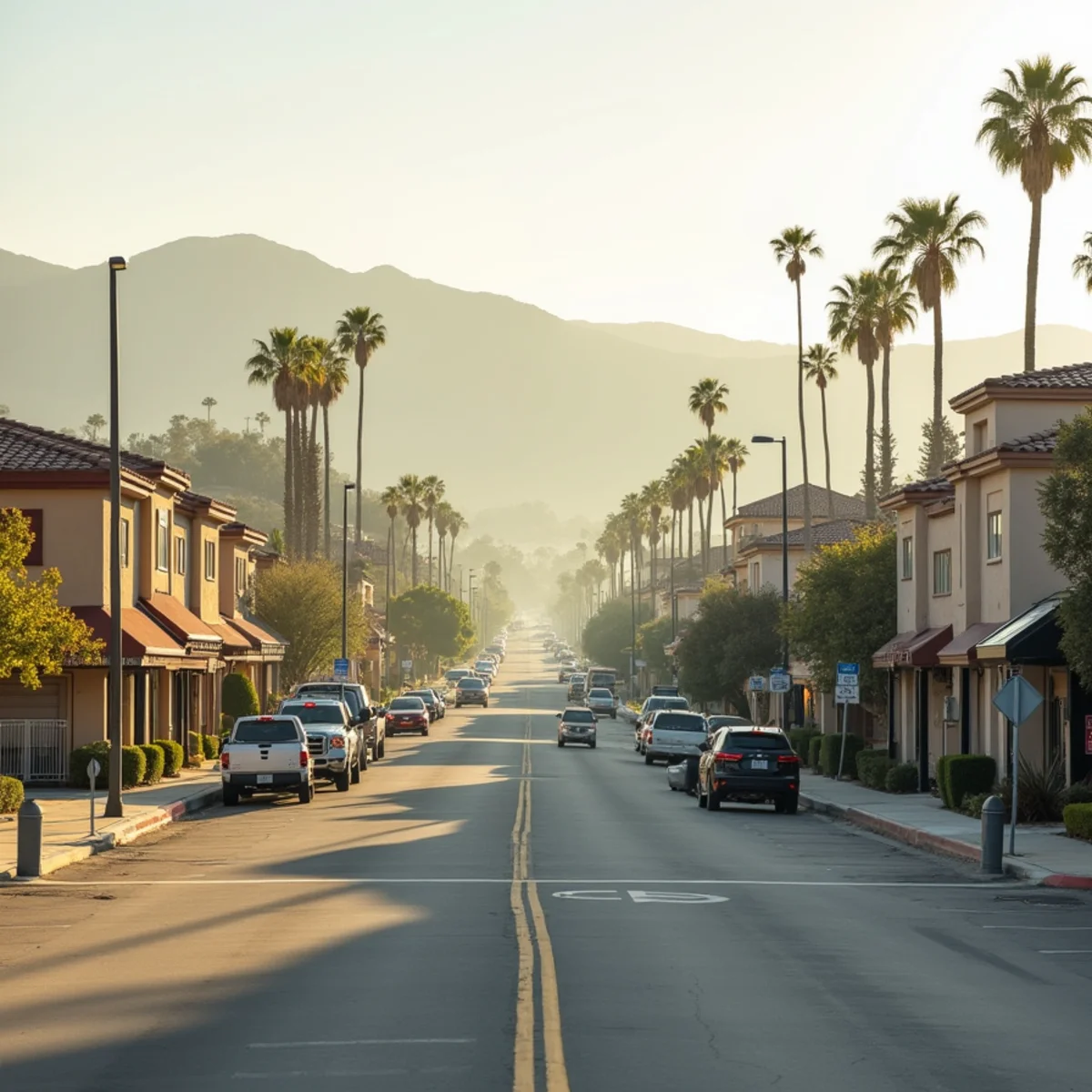 Master-planned neighborhoods below the San Gabriel Mountains in Rancho Cucamonga, CA