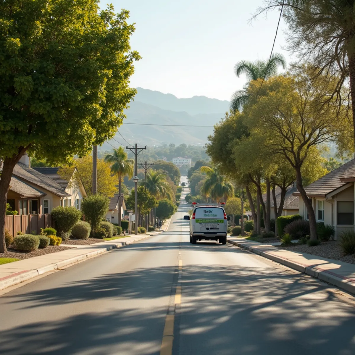 Historic homes and tree-lined streets in Redlands, CA