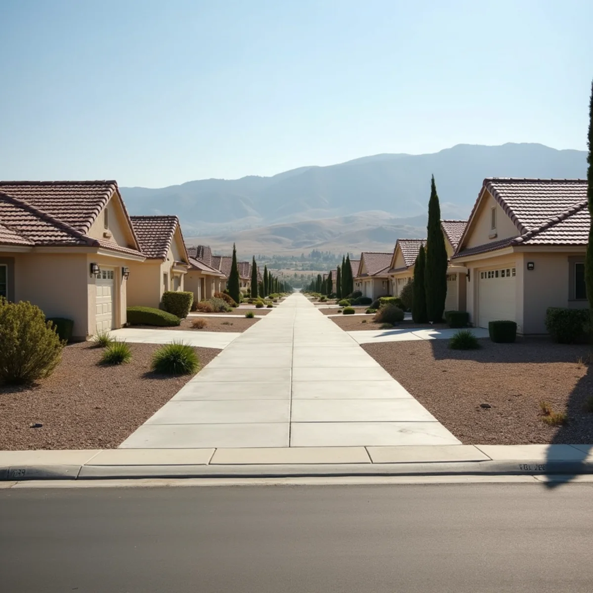 Typical residential streets and homes in Romoland