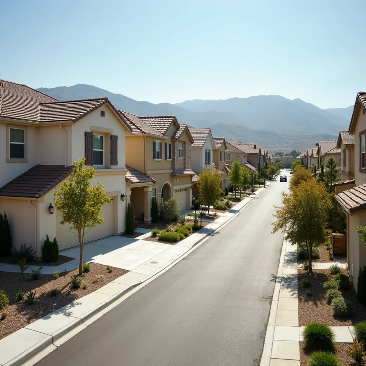 Typical residential streets and homes in Spencer's Crossing