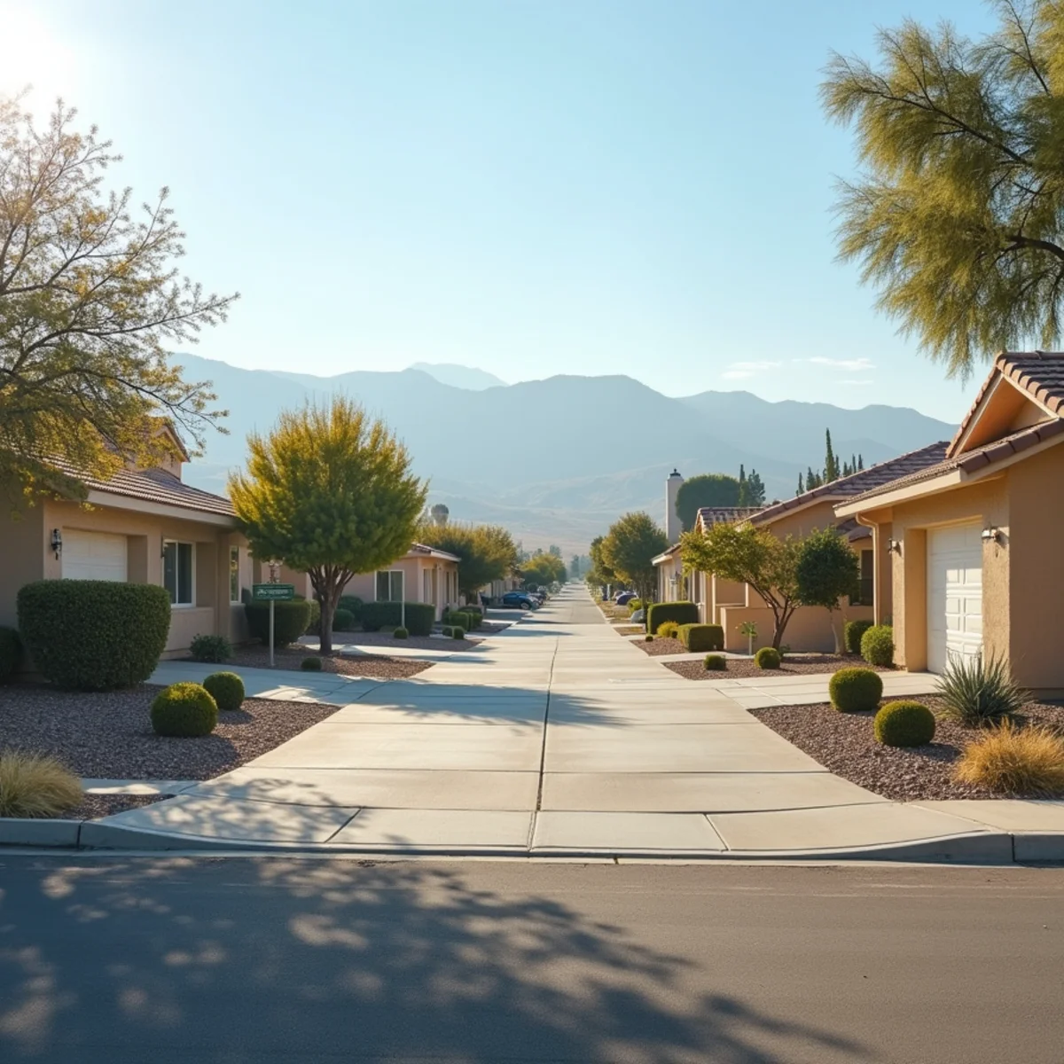 Typical residential streets and homes in Sun City, Menifee