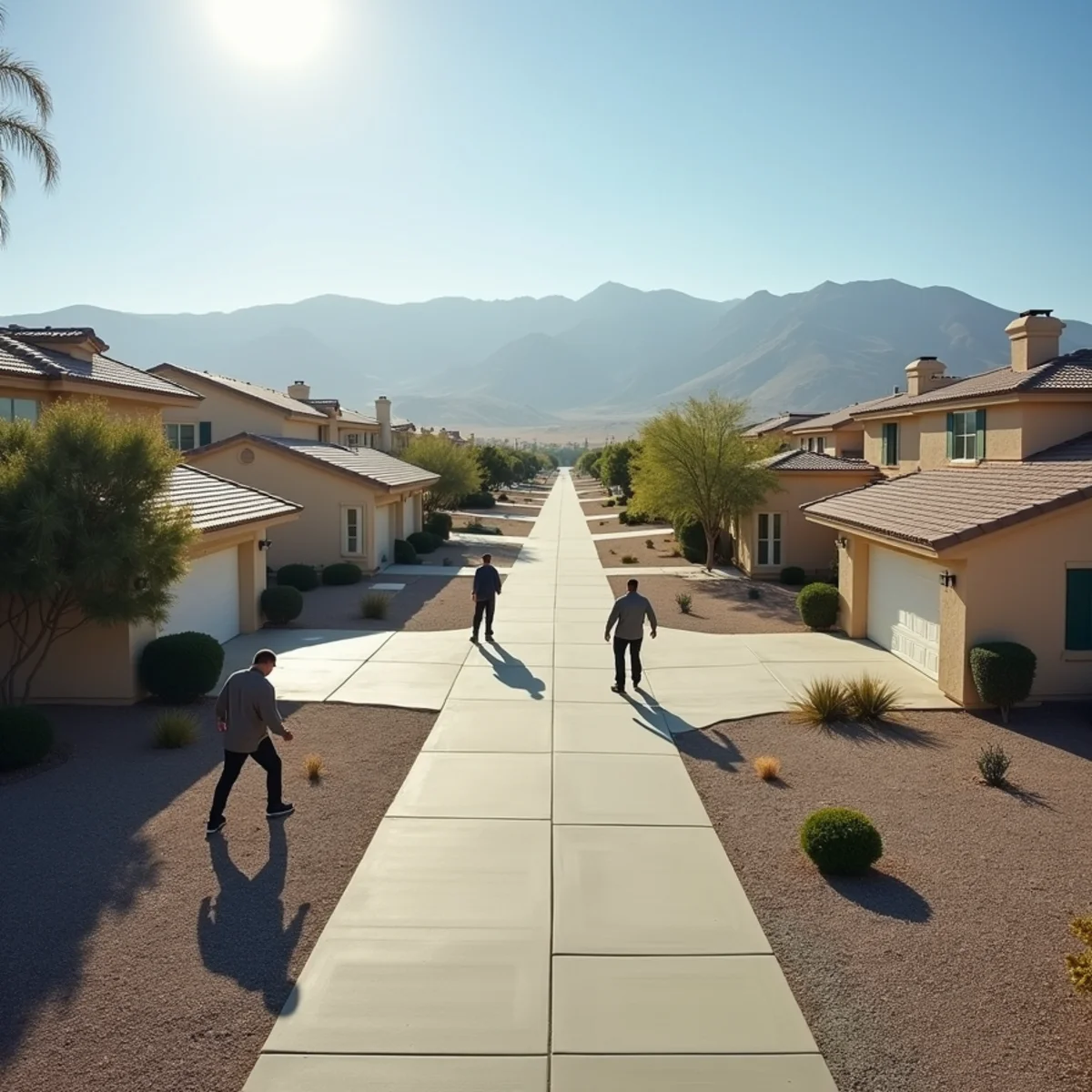Typical residential streets and homes in Winchester, CA