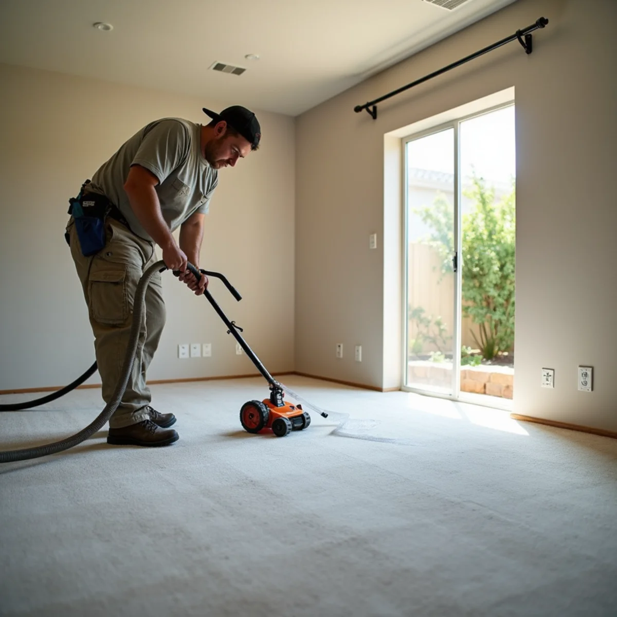 Restoration crew performing carpet water damage restoration in a Menifee, CA property