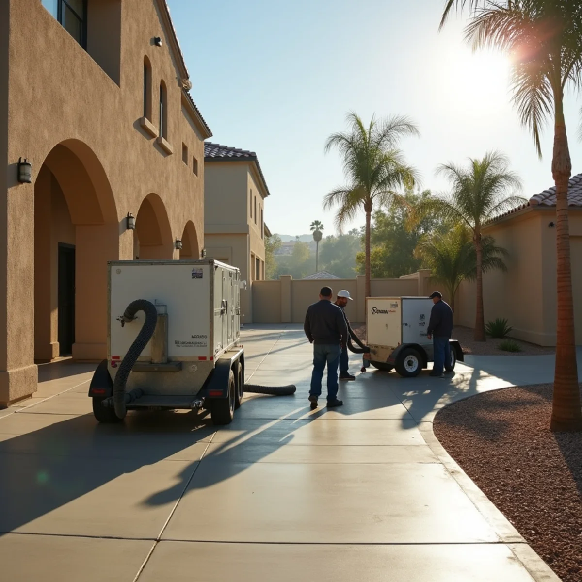 Restoration crew performing commercial water damage restoration in a Menifee, CA property
